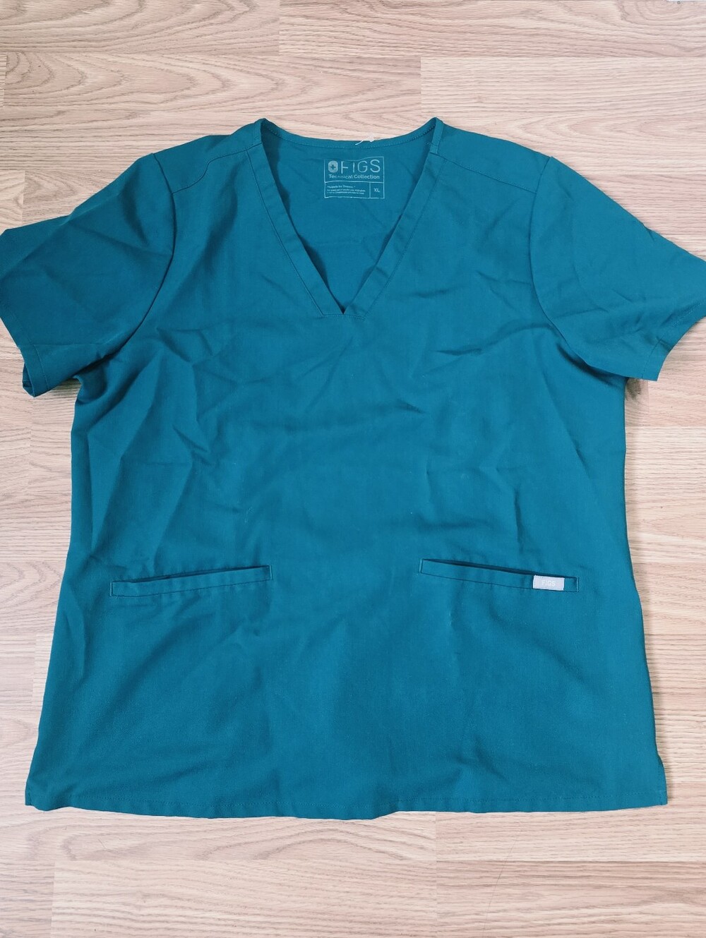 Figs Casma Scrub Top Two Pocket Teal Women's Size XL